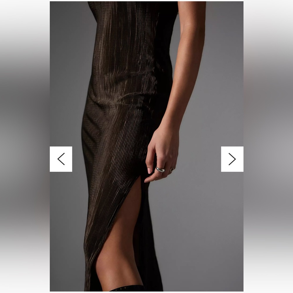 Archive At UO Chocolate Plisse Tank Dress - Picture 4 of 4